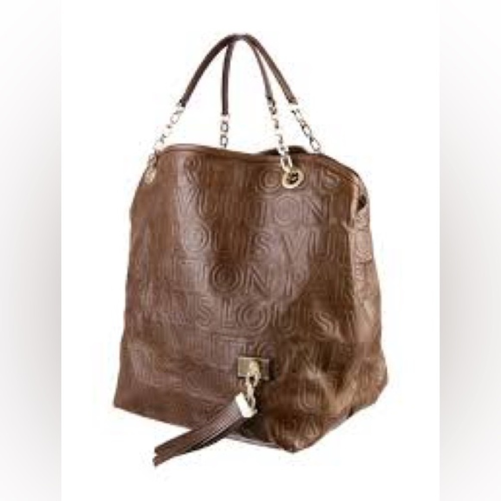 Louis Vuitton Dark Brown Embossed Shoulder Bag - Picture 3 of 10